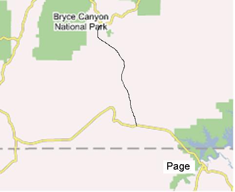Wegbeschreibung
Wegbeschreibung zu einer sehr unterhaltsamen Abkürzung
Schlüsselwörter: Page, Bryce Canyon