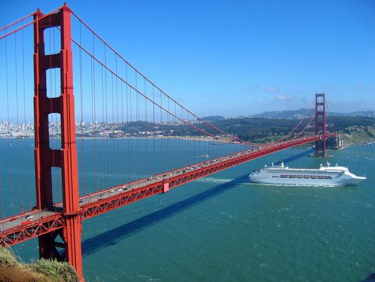 Sunny Golden gate
Die Golden Gate Bridge mal wieder im Sonneschein mit Sicht auf die Stadt 
