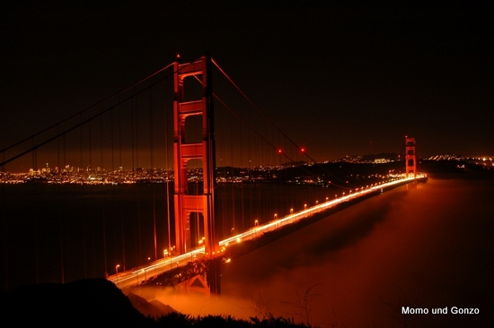 Golden Gate at night
