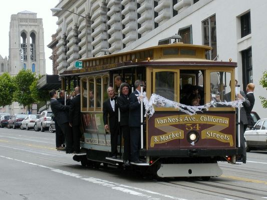 Hochzeitsgesellschaft im Cable Car in San Francisco
Schlüsselwörter: USA Kalifornien San Francisco Cable Car Hochzeit Heirat