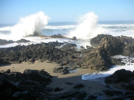Wo die Pazifikwellen branden an den Strand..
Schlüsselwörter: Oregon, Coast, Cape Perpetua, Devil's Churn